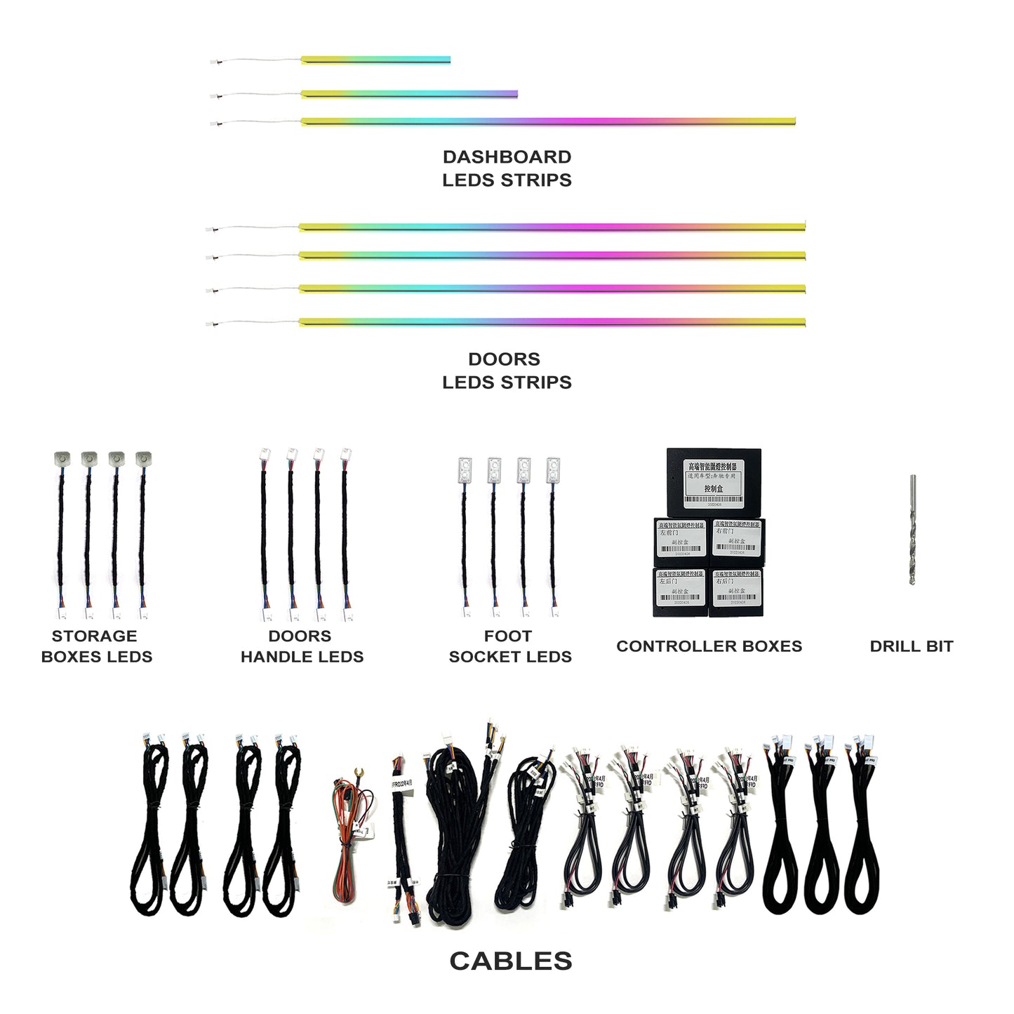 Crzcar car ambient light 10-15 Mercedes Benz E-Class W212 Atmosphere Lights (Colorful) -19 Lights