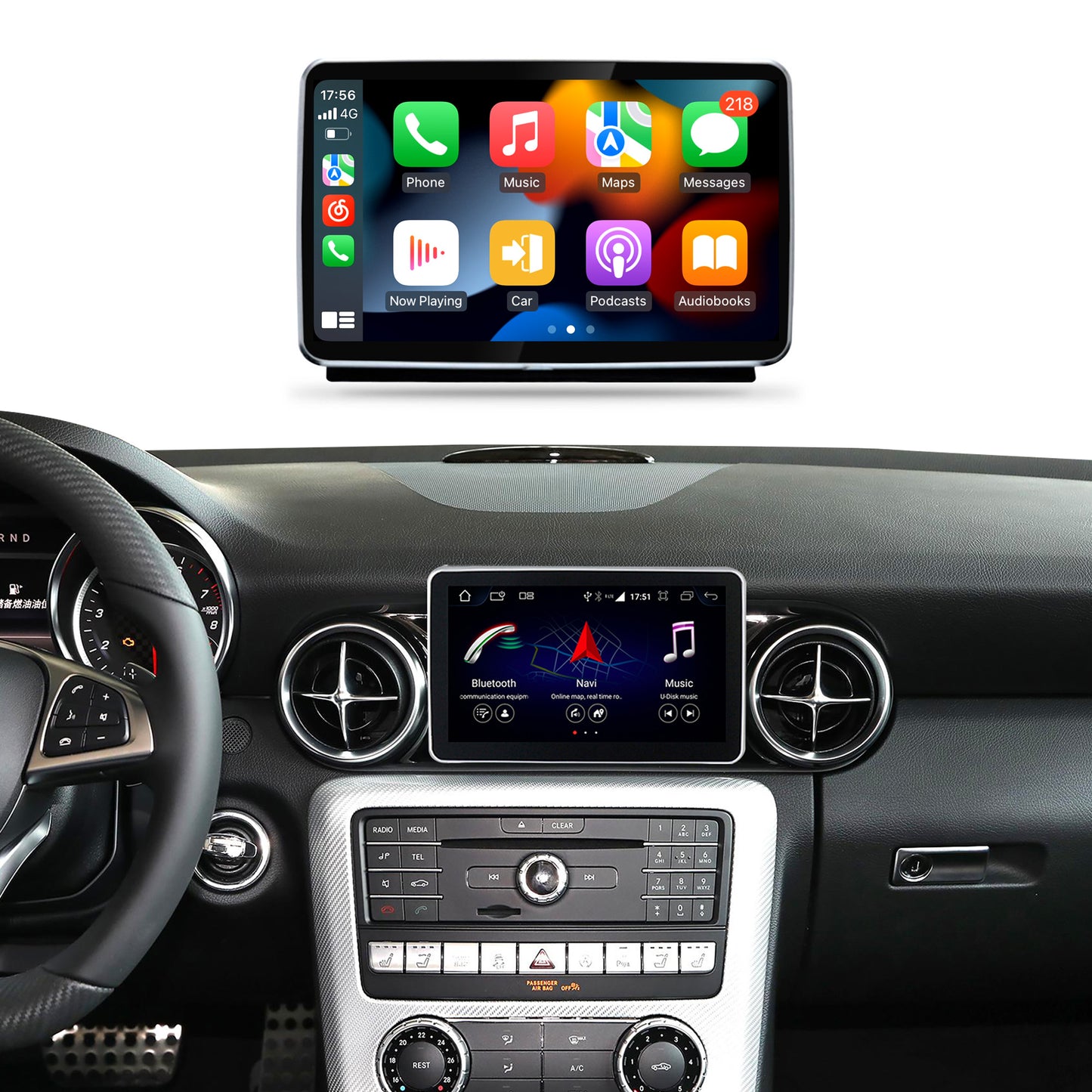 Crzcar free shipping 1920*720 Mercedes Benz SLK SLC NTG4.5 NTG5.0 9'' Android Touch Screen Built-in Wireless Apple CarPlay  Android Auto