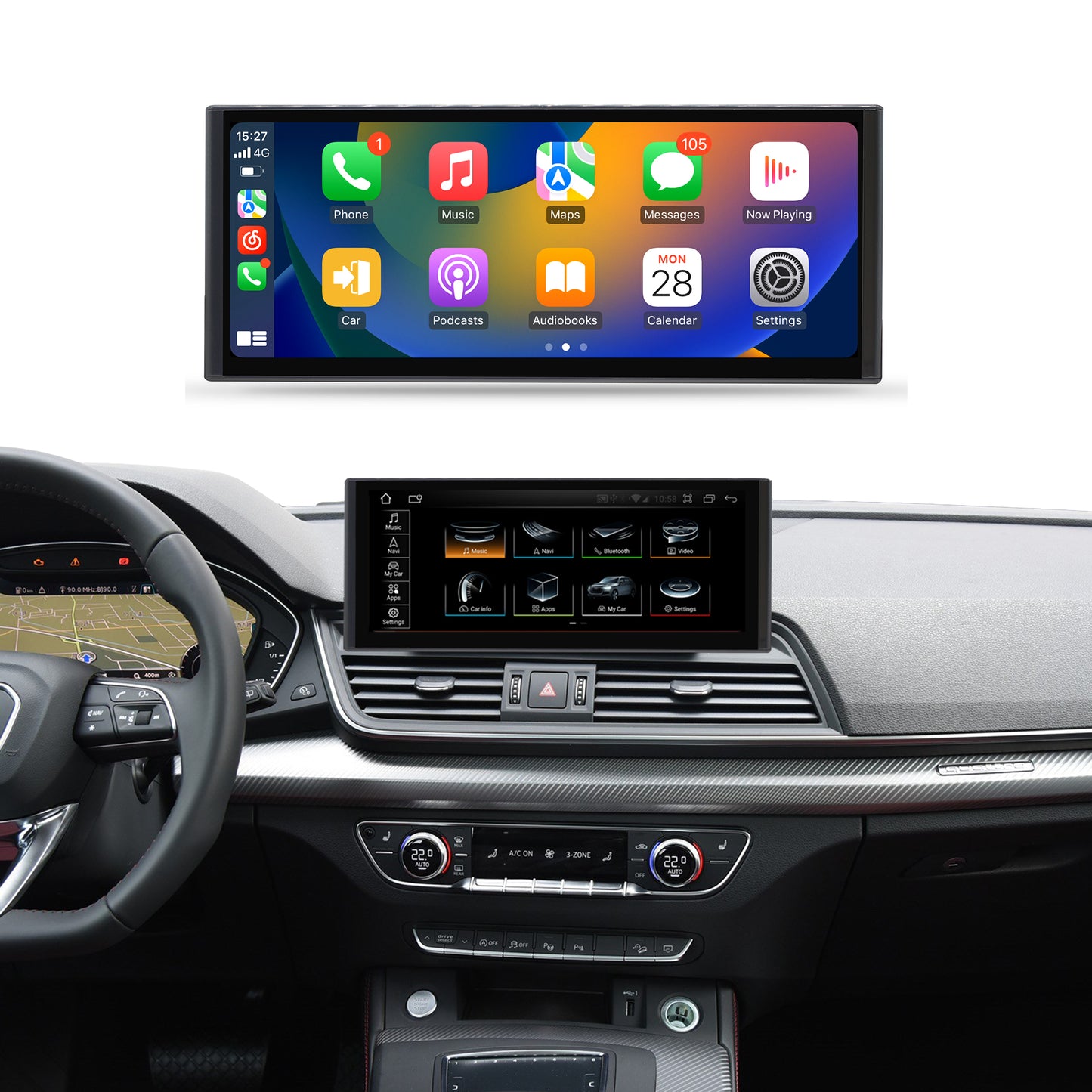 Crzcar free shipping for Audi Q5 Android 13 12.3'' screen Quaclomm Snapdragon 8 core Wireless Apple CarPlay Android Auto