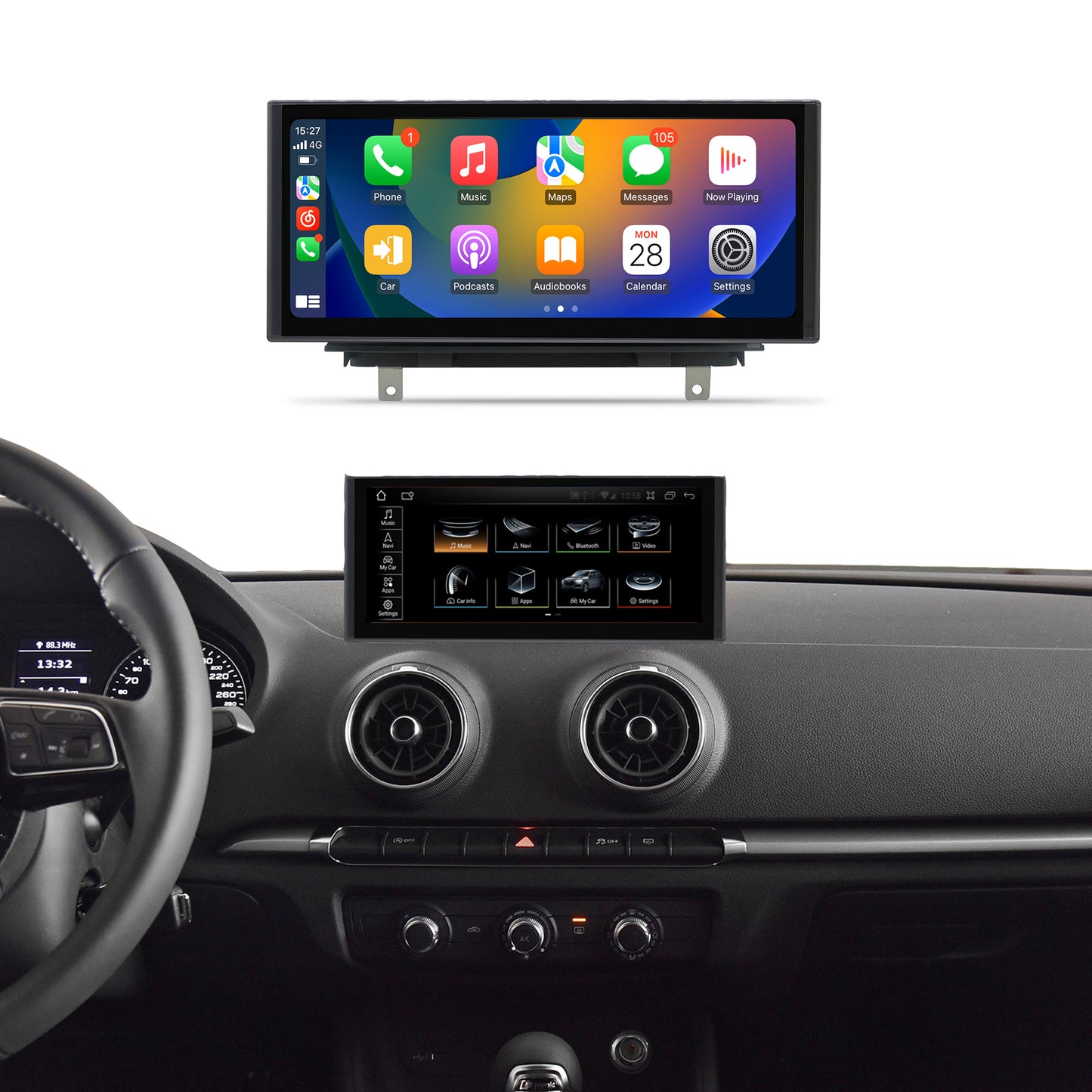 Crzcar free shipping for Audi A3 Android 13 10.25'' 2010-2018 screen Quaclomm Snapdragon 8 core Wireless Apple CarPlay Android Auto