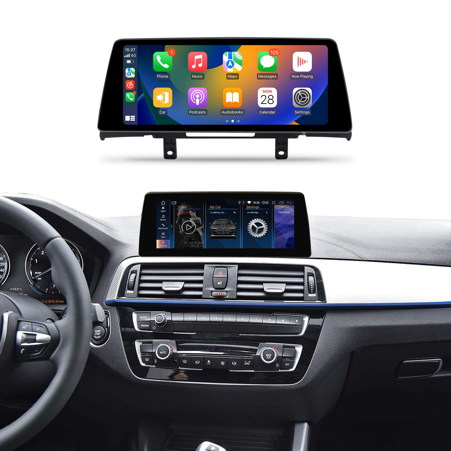 Crzcar LINUX screen  for BMW F20 1 Series 2series NBT 10.25'' Wireless Apple CarPlay Android Auto