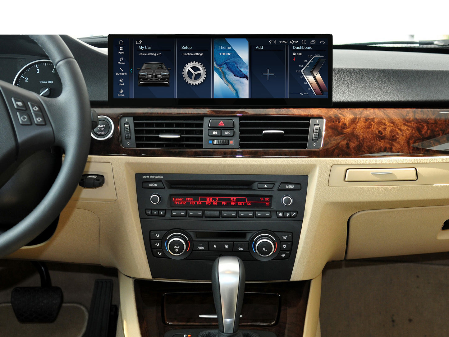 Crzcar free shipping 2560*720 quaclomm BMW 3 Series E90 NON OEM FIT REPLACEMENT 14.9″ Android Touch Screen Built-in Wireless Apple CarPlay Android Auto