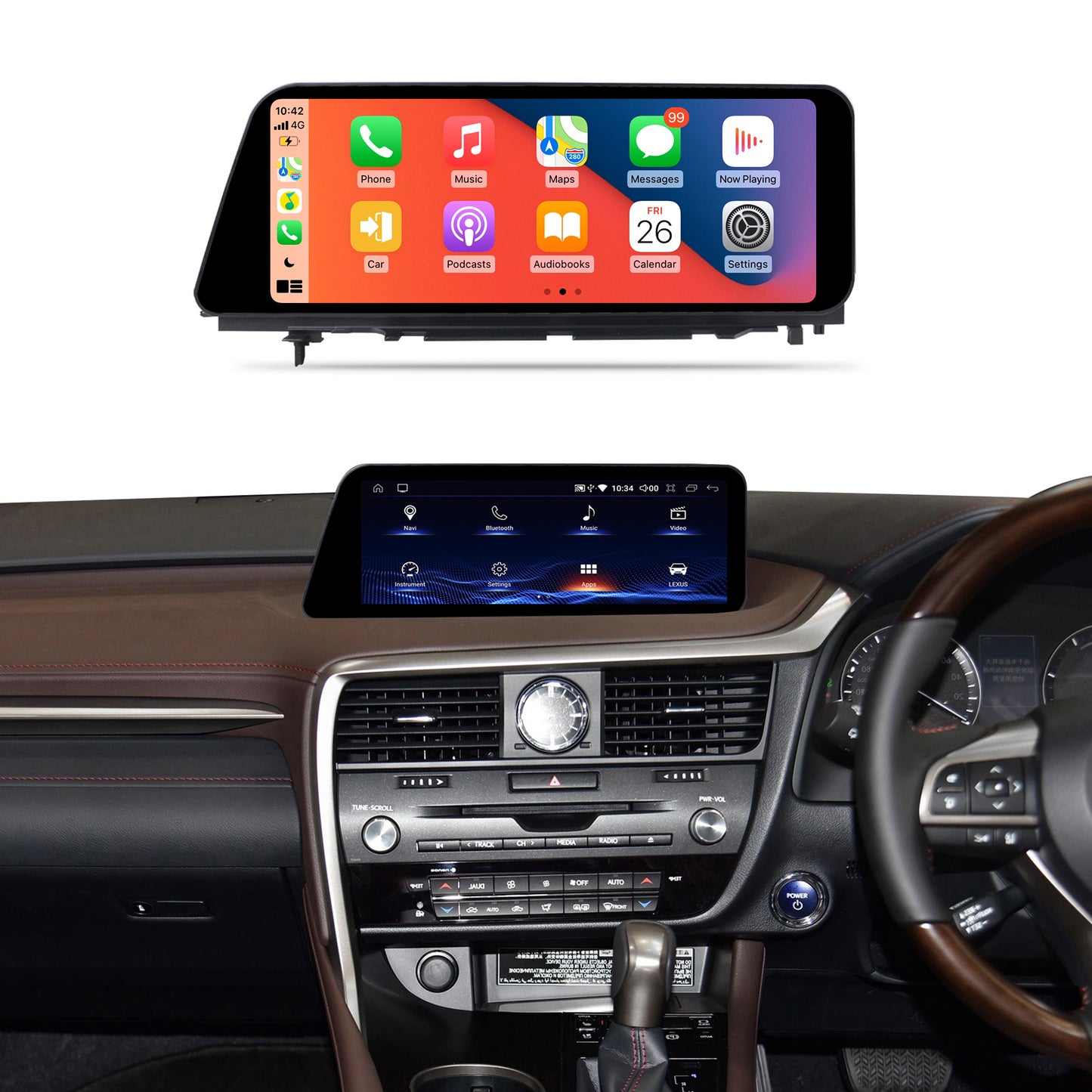 Crzcar free shipping quaclomm snapdragon 1920*720 12.3″ Android Touch Screen for LEXUS RX RHD Right hand side2016 2017 2018 2019 OEM FIT REPLACEMENT| GPS | WIFI | BT | Built-in Wireless Apple CarPlay  Android Auto