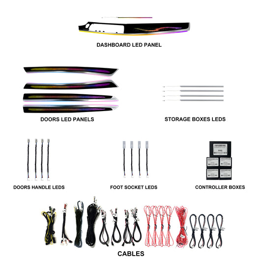 4urcars car ambient light 11-17 BMW 5 Series F10 Galaxy Edition (Colorful) -23 Lights