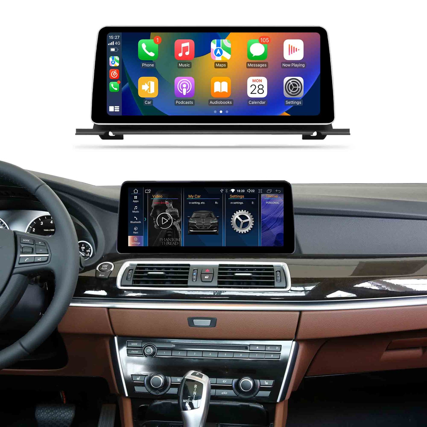 Crzcar free shipping 1920*720 quaclomm BMW 5 Series GT F07 CIC NBT OEM FIT REPLACEMENT 10.25″ 12.3'' Android Touch Screen Built-in Wireless Apple CarPlay Android Auto