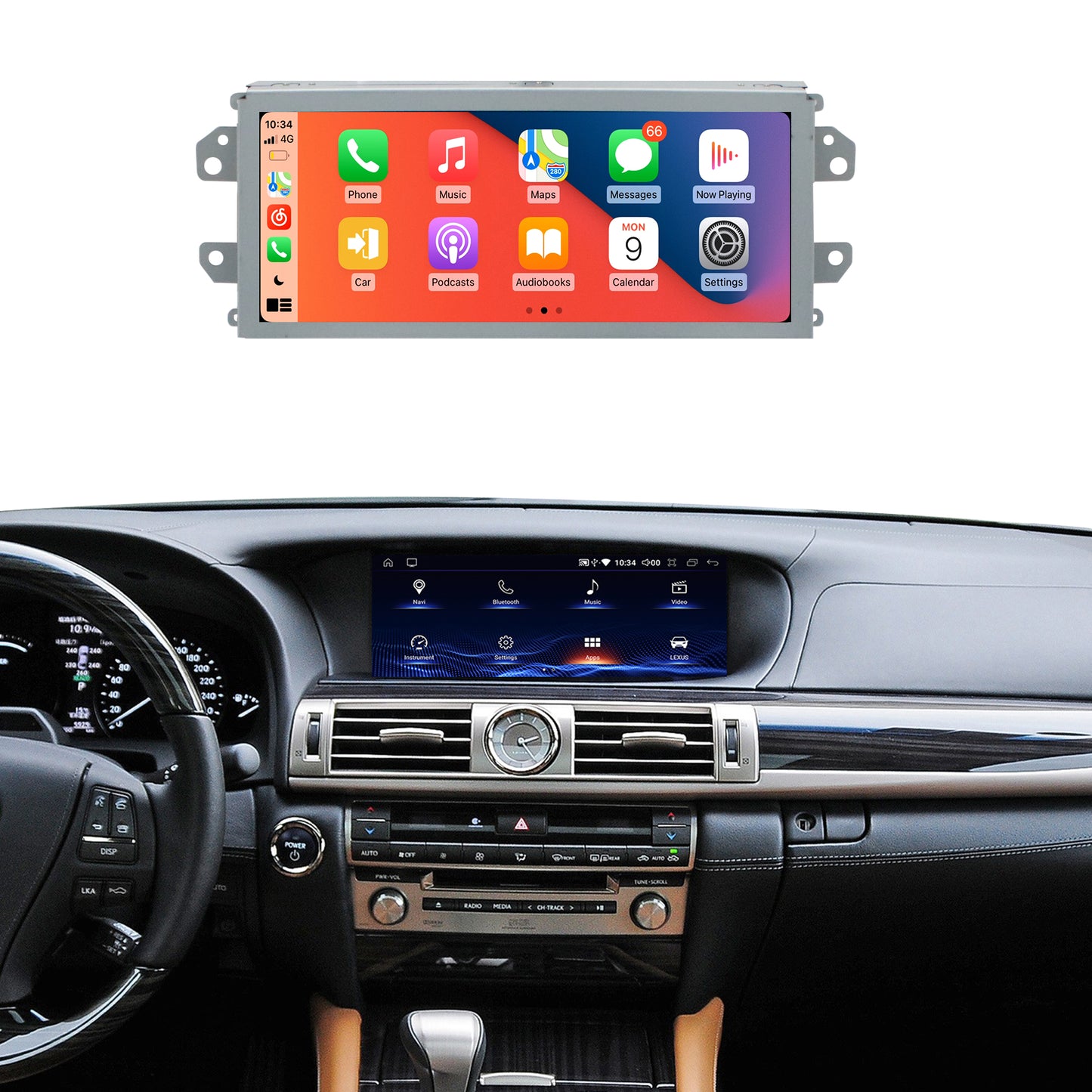 Crzcar free shipping 1920*720 12.3″ quaclomm Android Touch Screen for LEXUS LS 2013 2014 2015 2016 2017 2018 2019 2020 OEM FIT REPLACEMENT| GPS | WIFI | BT | Built-in Wireless Apple CarPlay  Android Auto