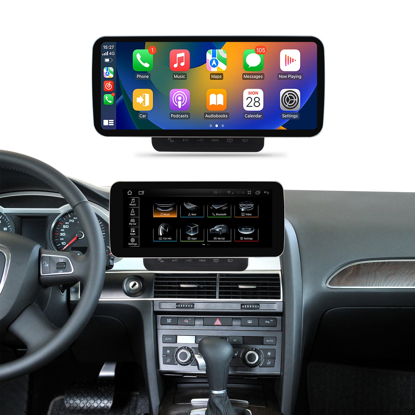 Crzcar free shipping for Audi A6 Android 13 10.25'' 12.3'' 2005-2011 screen Quaclomm Snapdragon 8 core Wireless Apple CarPlay Android Auto