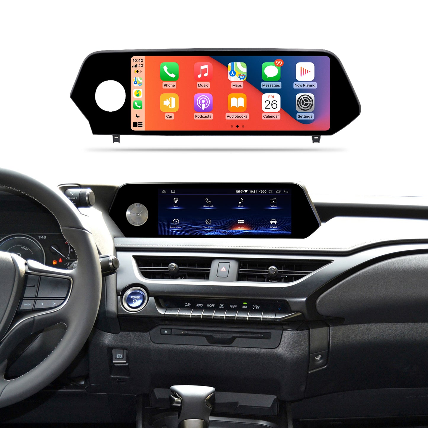 Crzcar free shipping 1920*720 10.25'' Android Touch Screen for LEXUS UX 2018 2019 2020 2021 2022 OEM FIT REPLACEMENT| GPS | WIFI | BT | Built-in Wireless Apple CarPlay  Android Auto