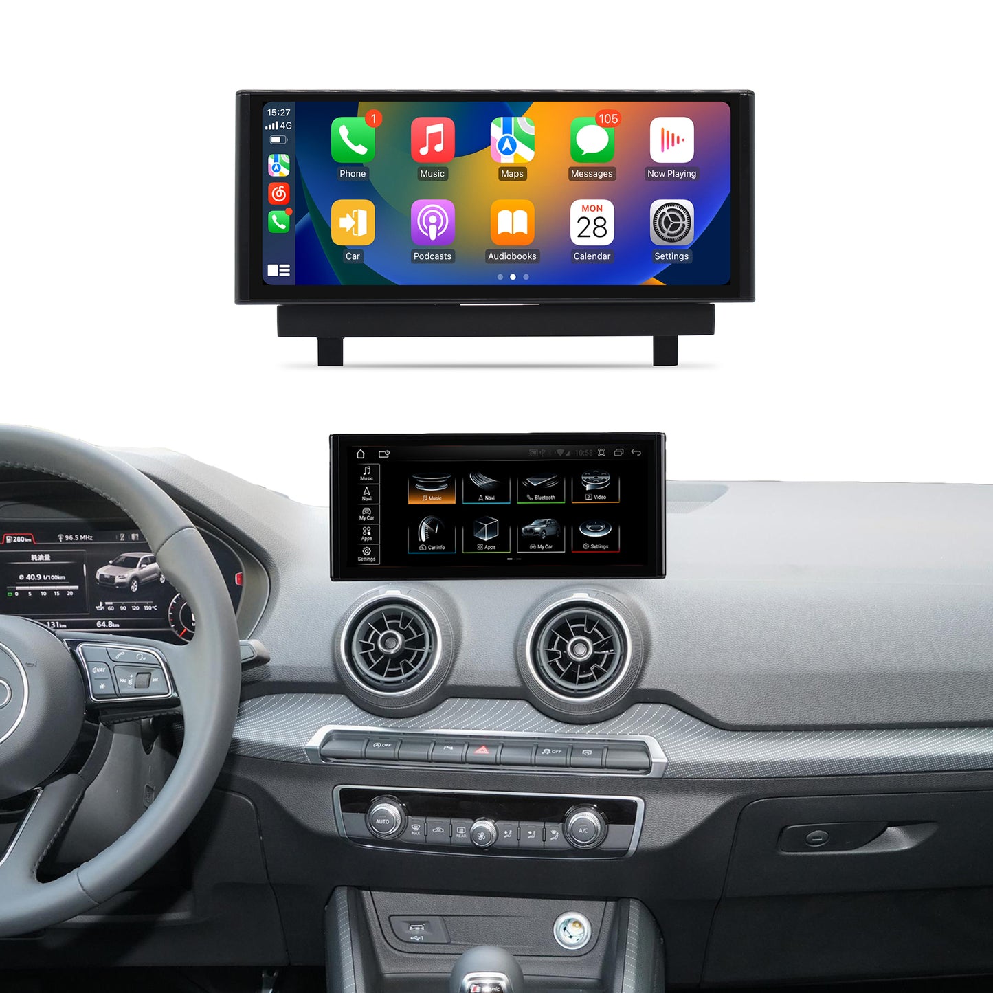 Crzcar free shipping for Audi Q2 Android 13 10.25'' 2012-2018 screen Quaclomm Snapdragon 8 core Wireless Apple CarPlay Android Auto