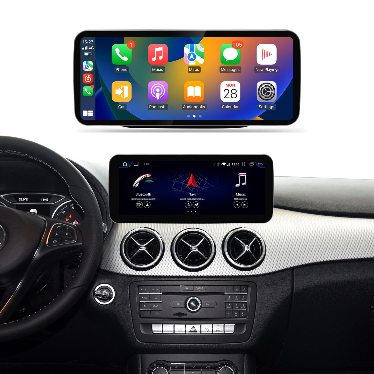 Crzcar free shipping 1920*720 Mercedes Benz B class W246 2015-2018 NTG5.0 10.25″ 12.3'' Android Touch Screen Built-in Wireless Apple CarPlay Android Auto