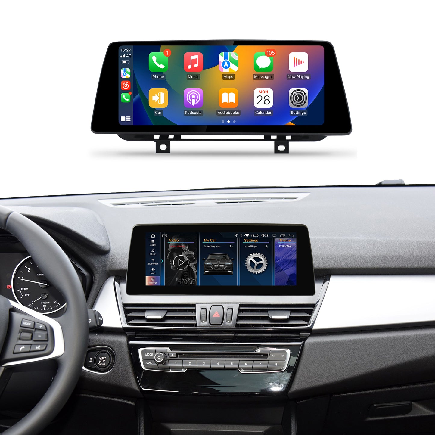 Crzcar linux screen for BMW 2series F22 F45 MPV  NBT EVO 1920*720 10.25''Wireless Apple CarPlay Android Auto