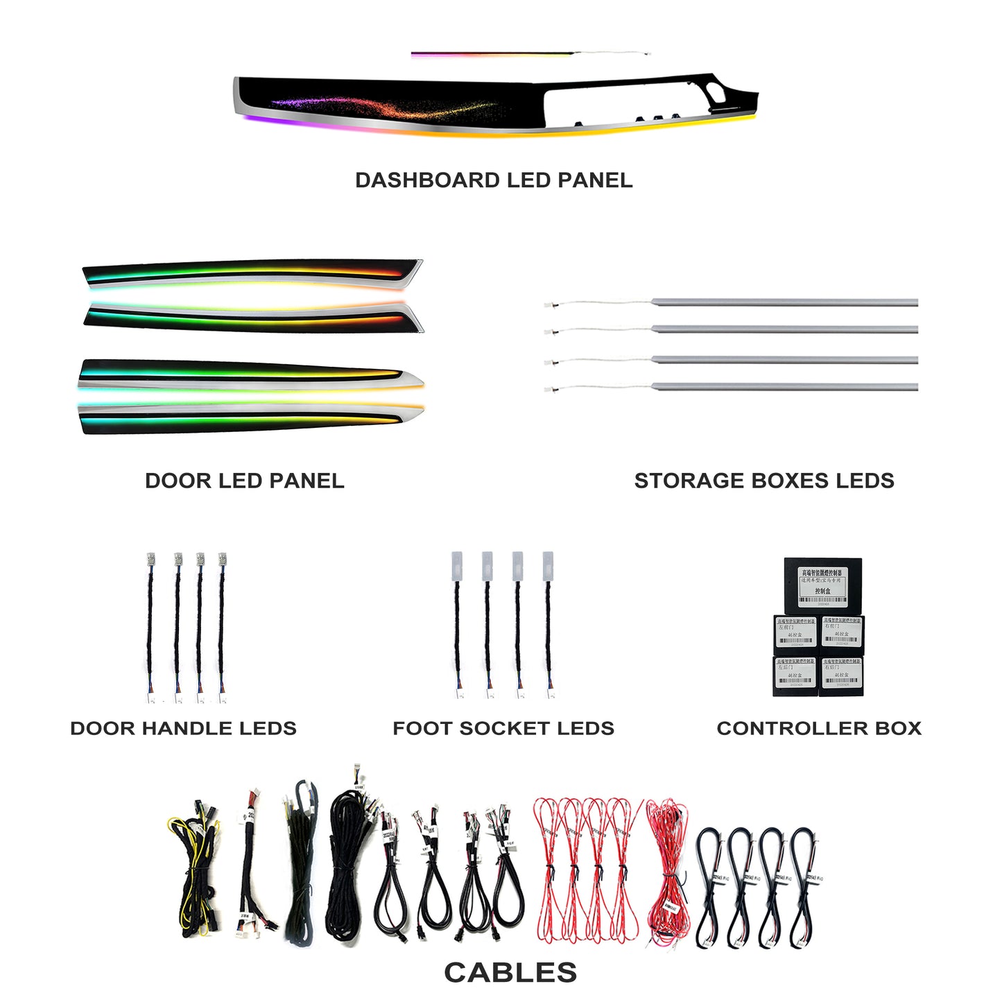 4urcars car ambient light 11-17 BMW 5 Series (F10) Dynamic Light and Shadow 23 Lights RHD