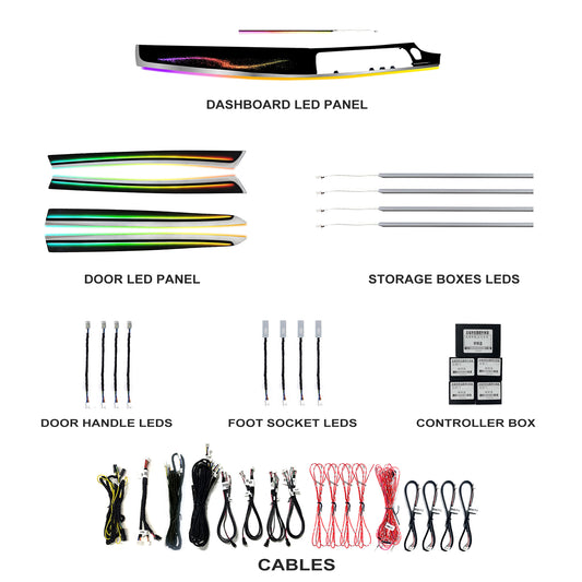 4urcars car ambient light 11-17 BMW 5 Series (F10) Dynamic Light and Shadow 23 Lights RHD