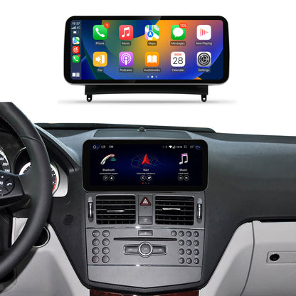 Crzcar free shipping 1920*720 Mercedes Benz C class W204 NTG4.0 2008-2010 10.25″ 12.3'' Android Touch Screen Built-in Wireless Apple CarPlay  Android Auto