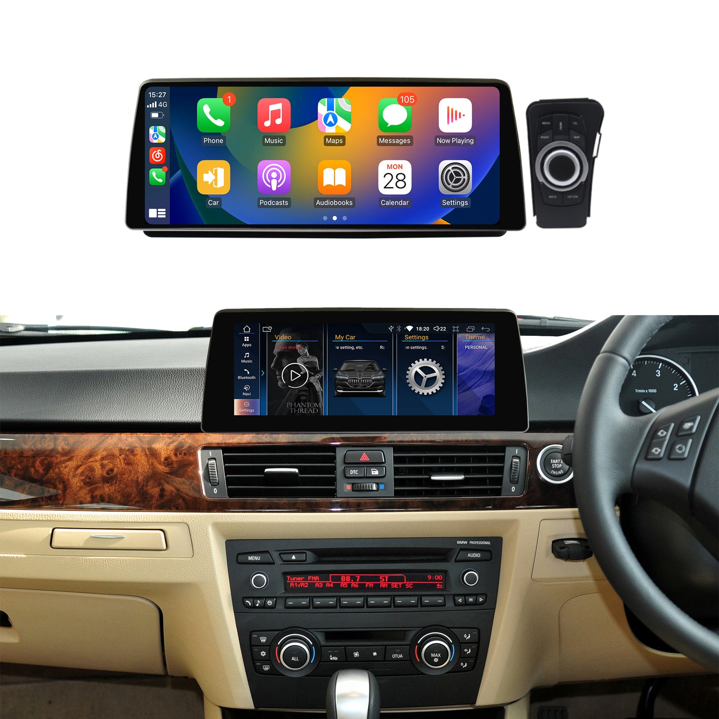 Crzcar free shipping 1920*720 quaclomm BMW 3 Series E90 E91 E92 E93 NON OEM FIT REPLACEMENT 10.25″ 12.3'' Android Touch Screen Built-in Wireless Apple CarPlay Android Auto