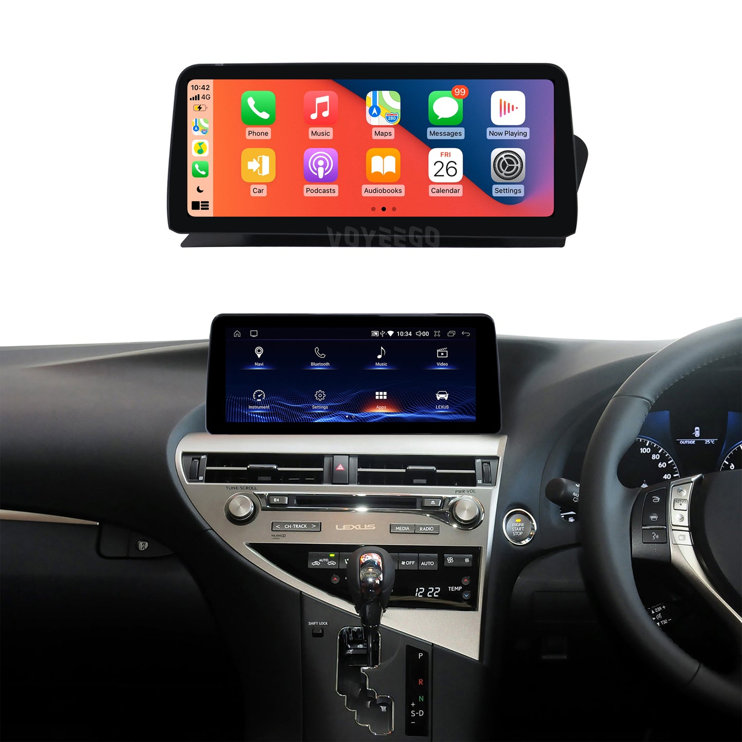 Crzcar free shipping 1920*720 12.3″ RHD Right hand drive Quaclomm Snapdragon Android Touch Screen for LEXUS RX 2009 2010 2011 2012 2013 2014 OEM FIT REPLACEMENT Built-in Wireless Apple CarPlay  Android Auto