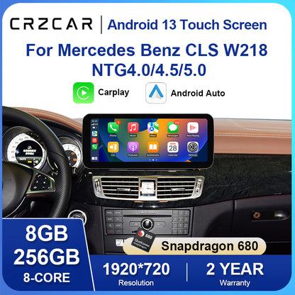 Crzcar free shipping 1920*720 Mercedes Benz CLS class W218 NTG5.0 2015-2018 10.25″ 12.3'' Android Touch Screen Built-in Wireless Apple CarPlay  Android Auto