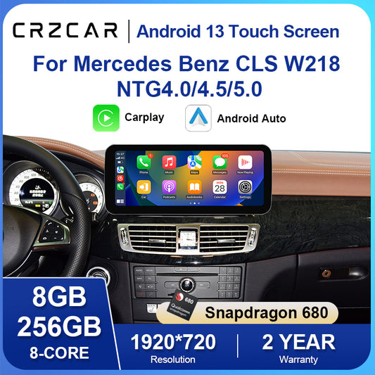 Crzcar free shipping 1920*720 Mercedes Benz CLS class W218 NTG4.0 2011-2012 10.25″ 12.3'' Android Touch Screen Built-in Wireless Apple CarPlay  Android Auto
