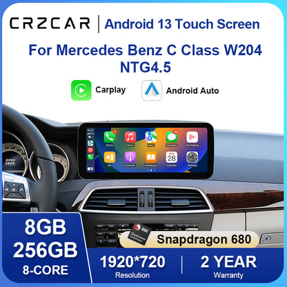 For Mercedes Benz C Class W204 NTG4.5 android touch screen carplay android auto