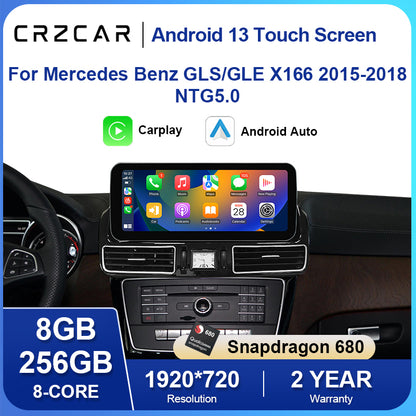 For Mercedes Benz GLS GLE X166 2015-2018 NTG5.0 12.3 android touch screen carplay