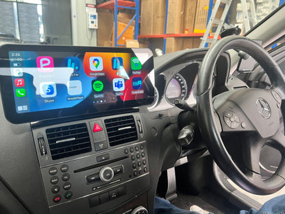 Crzcar free shipping 1920*720 Mercedes Benz C class W204 NTG4.0 2008-2010 10.25″ 12.3'' Android Touch Screen Built-in Wireless Apple CarPlay  Android Auto